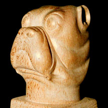 Beech Wood Dog Head