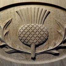 Carved Thistle in Walnut