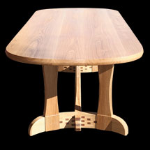 Oak and walnut table by Paul Mowbray